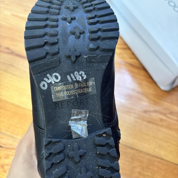 Black Leather Lace Up Boots 0 E 06 - Picture 3 of 5